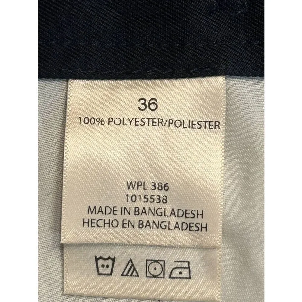HAGGAR Cool 18 Performance Navy Pleated Shorts Size 36 NWT (8729)